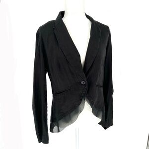 Vera Wang Linen One Button Blazer Jacket